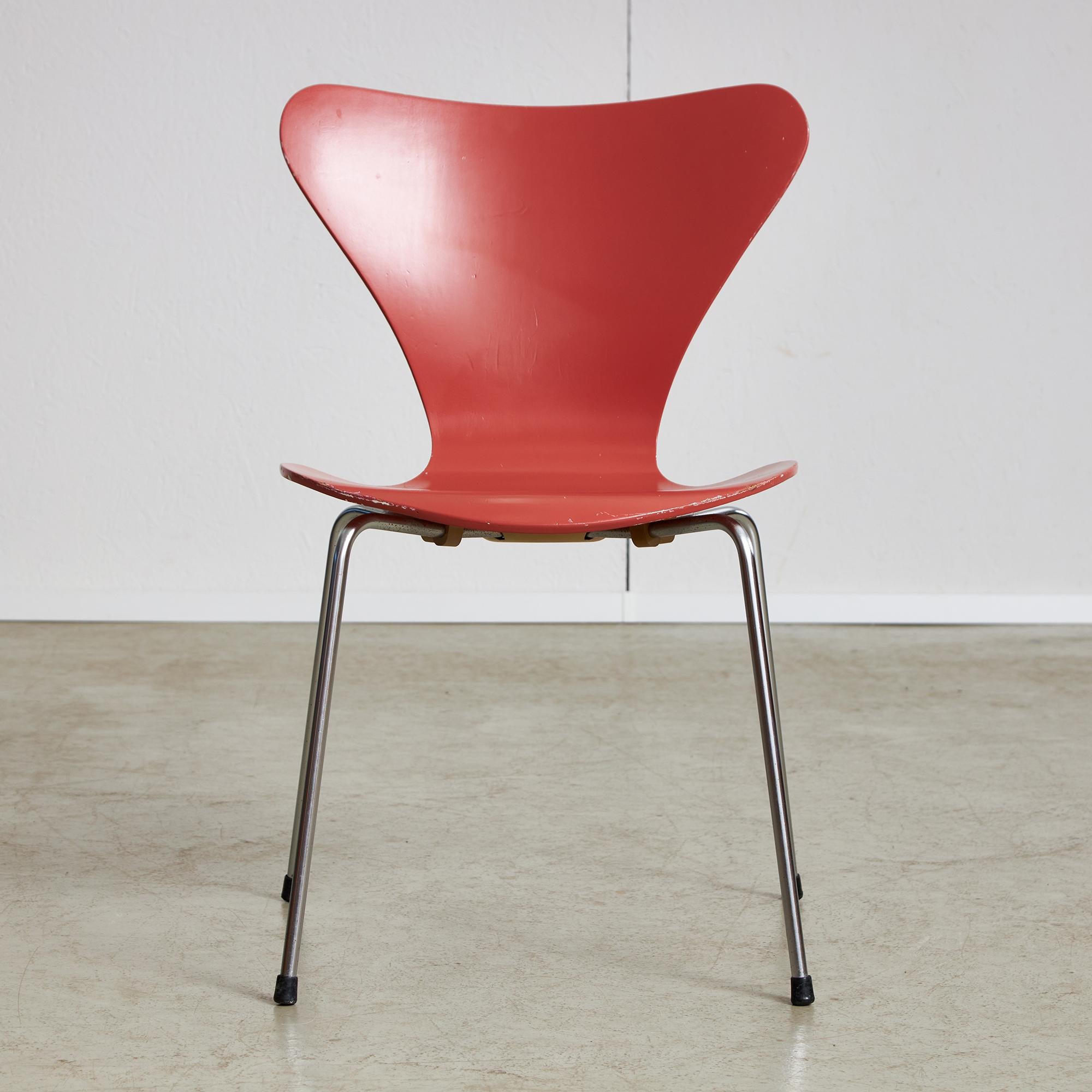 Steel Series 7 Chair by Arne Jacobsen for Fritz Hansen, 1955 For Sale