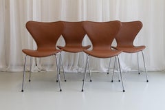 Series 7 Chairs by Arne Jacobsen for Fritz Hansen, 2000s. Set of 4.