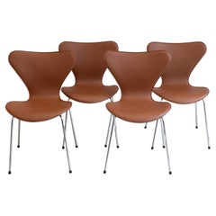 Serie 7 Stühle von Arne Jacobsen für Fritz Hansen, 2000er-Jahre. Satz von 4.