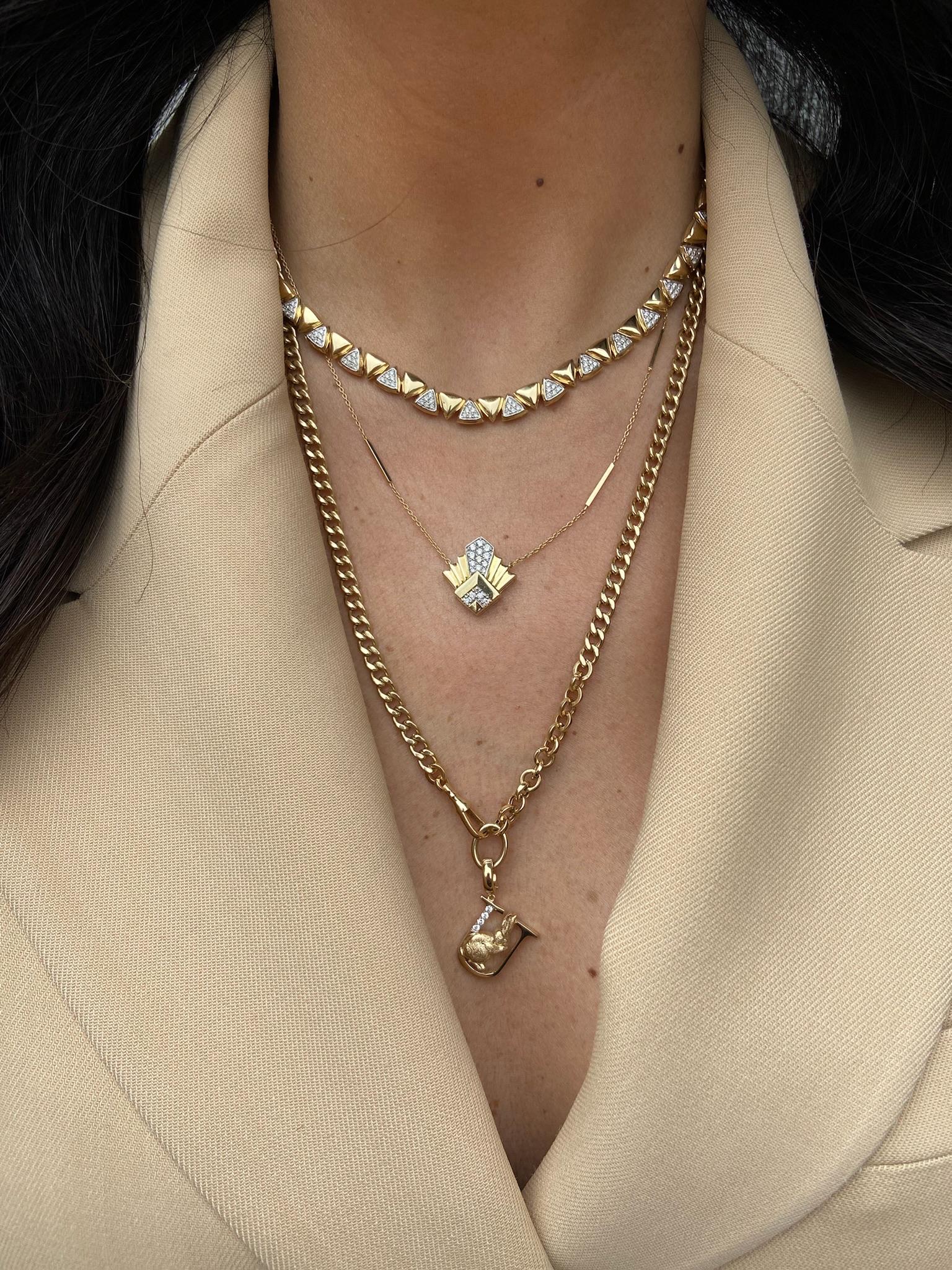 Series 7.83 Diamond Triangle Necklace In New Condition For Sale In Istanbul, TR