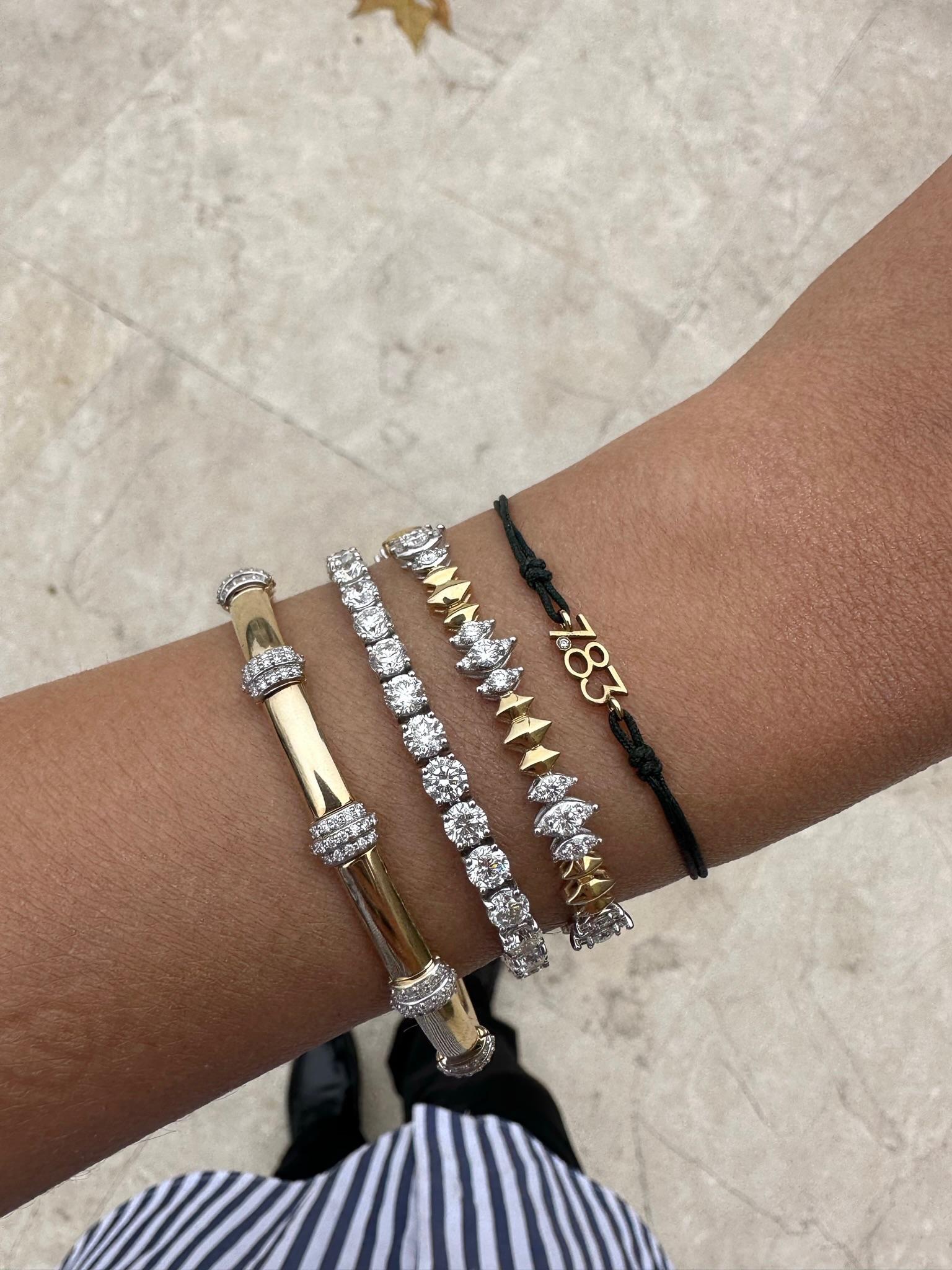 Modern Series 7.83 Marquise Diamond Bracelet For Sale