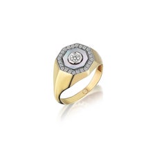 Série 8 Bague Pinky en perles et diamants
