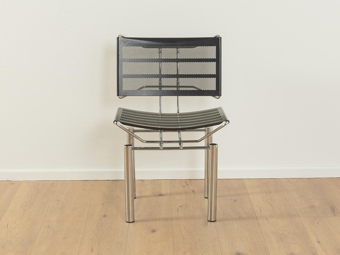 Extraordinary lounge chair from the series 8600 by Hans-Ullrich Bitsch for Kusch & Co from the 1980s. High-quality chromed metal frame with black lacquered metal backrest and seat.

Quality Features:

    very good workmanship
    high-quality