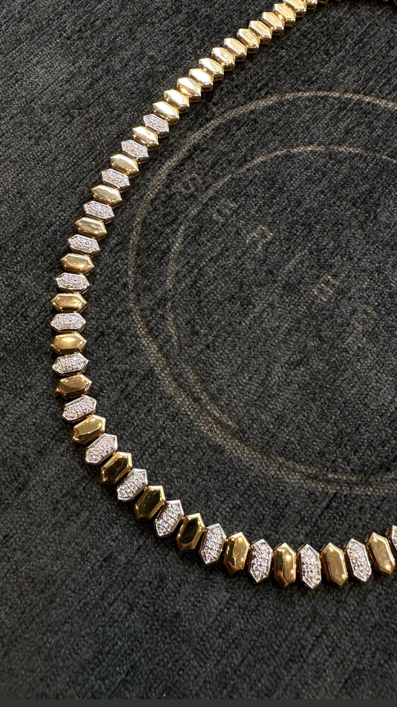 Series Fireball Baklava Shaped Diamond Necklace For Sale 4