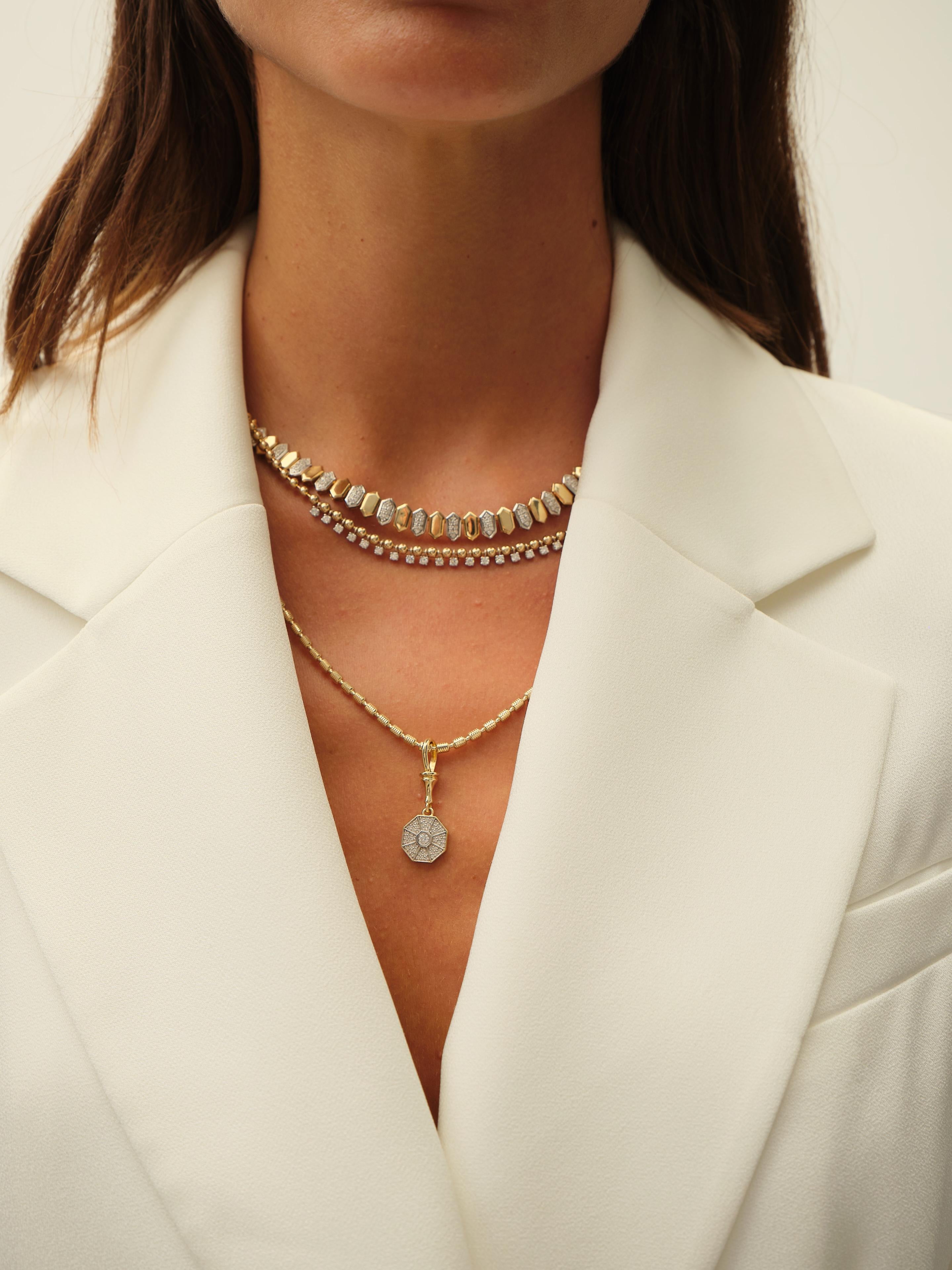 Series Fireball Baklava Shaped Diamond Necklace In New Condition For Sale In Istanbul, TR