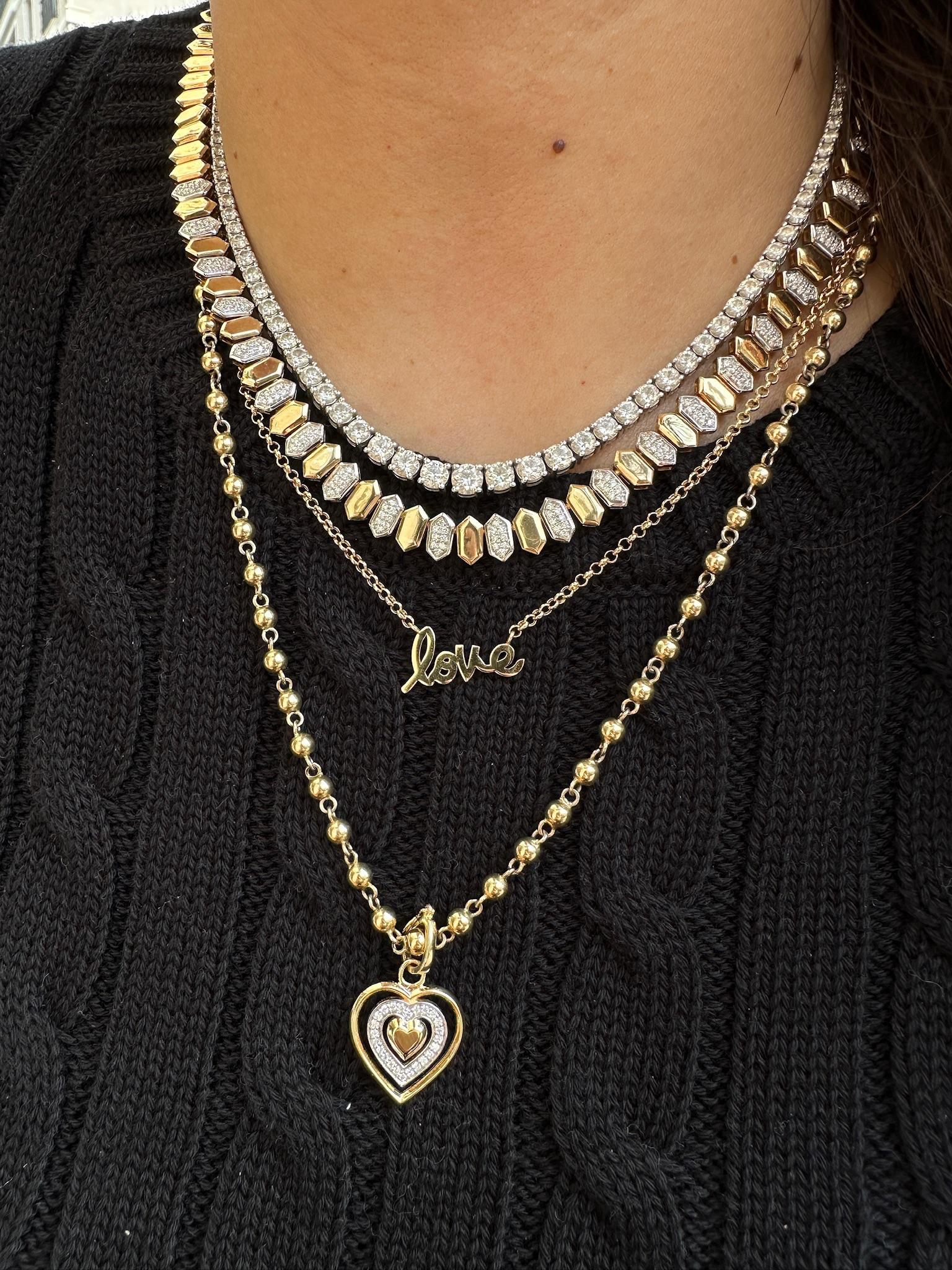 Series Fireball Baklava Shaped Diamond Necklace For Sale 1
