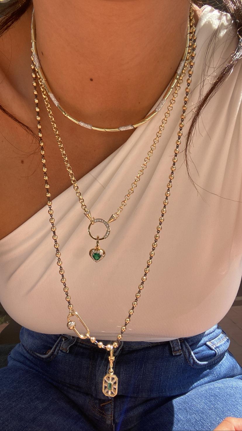 Brilliant Cut Series Fireball Diamond Chain Necklace For Sale