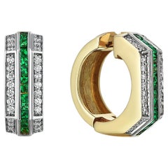 Series Fireball Emerald Mini Earrings