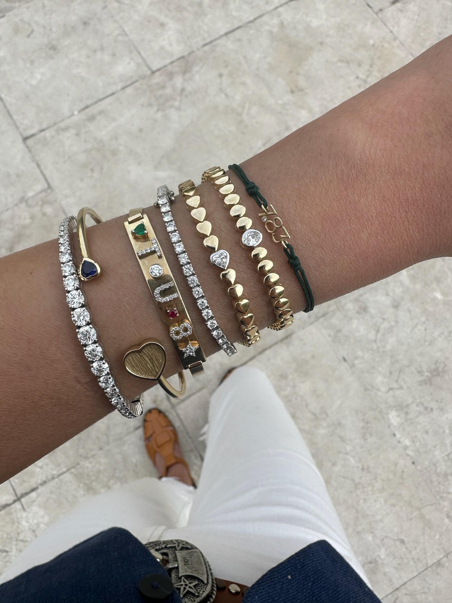 Series Fireball Heart Cut Diamond Bracelet For Sale 1