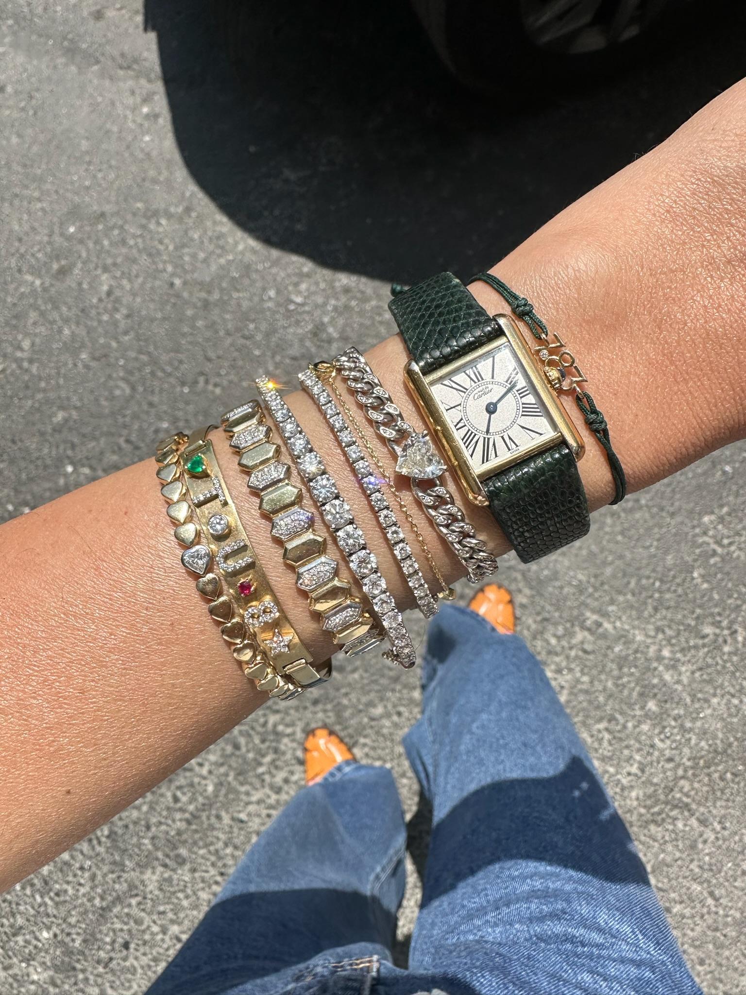 Series Fireball Heart Cut Diamond Bracelet For Sale 3