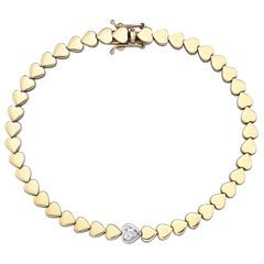 Bracciale con diamanti taglio cuore della serie Fireball