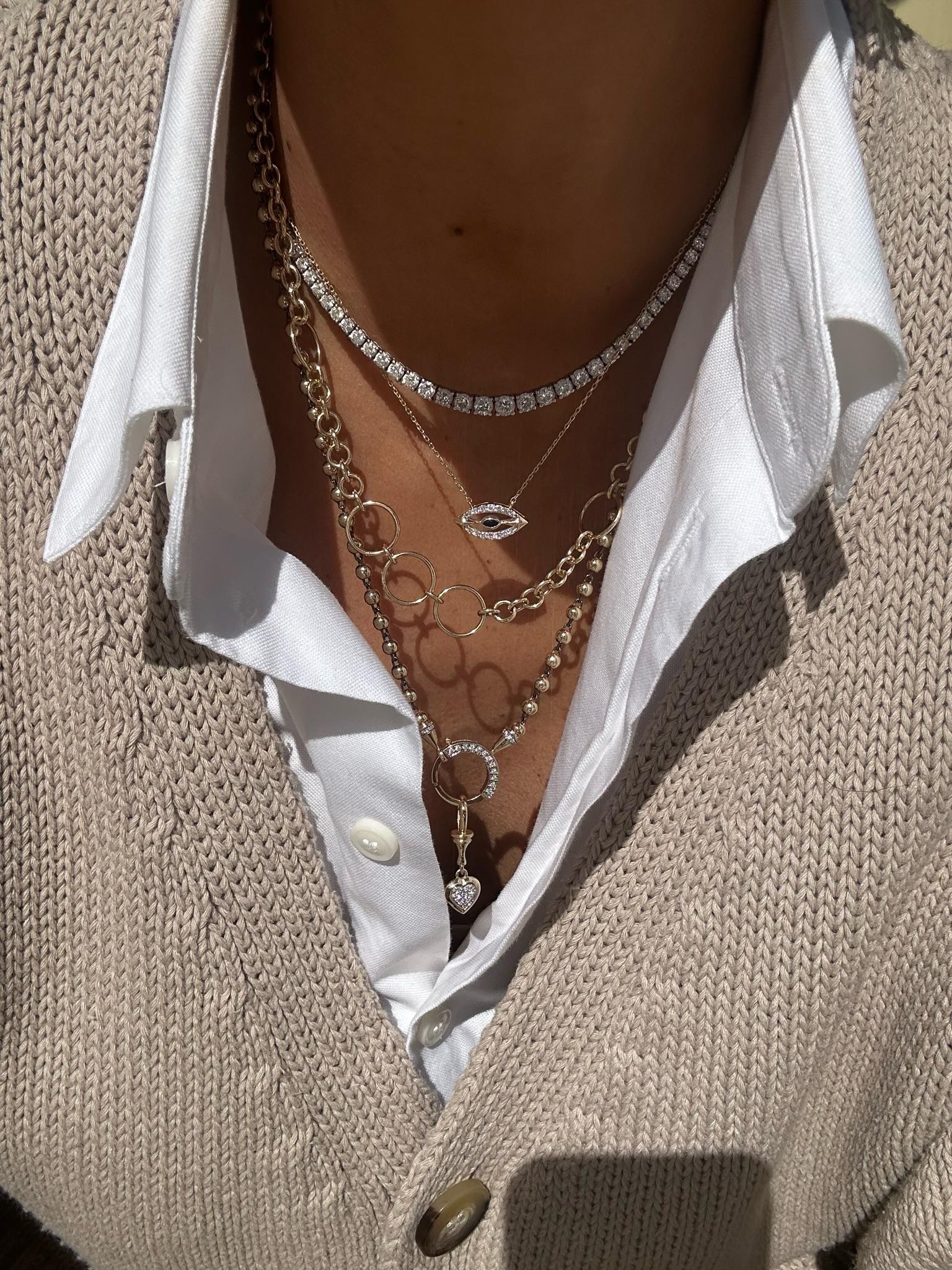 Series Fireball Hoop 14K Gold Chain For Sale 5