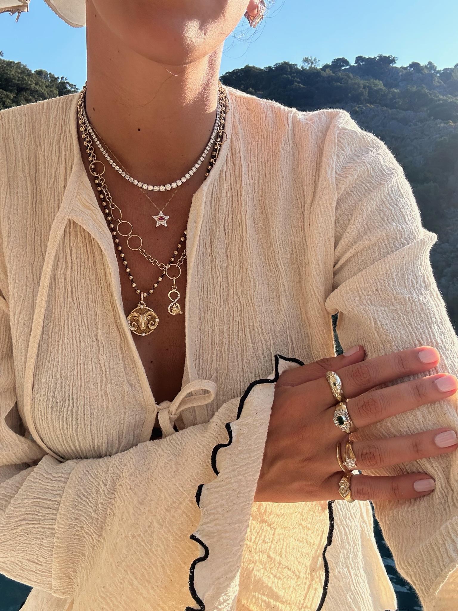 Series Fireball Hoop 14K Gold Chain In New Condition For Sale In Istanbul, TR