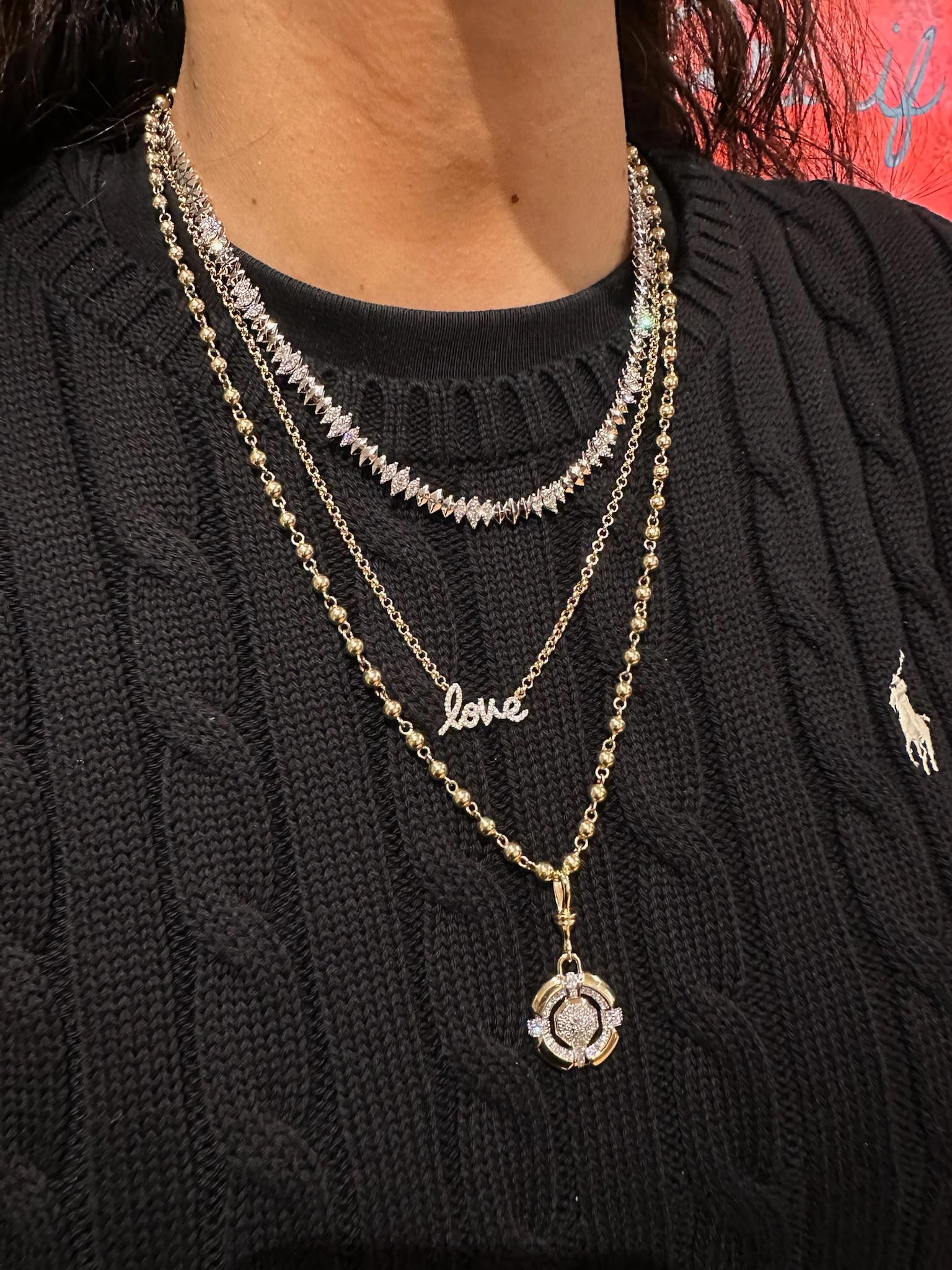 Series Fireball Marquise Diamond Necklace For Sale 2