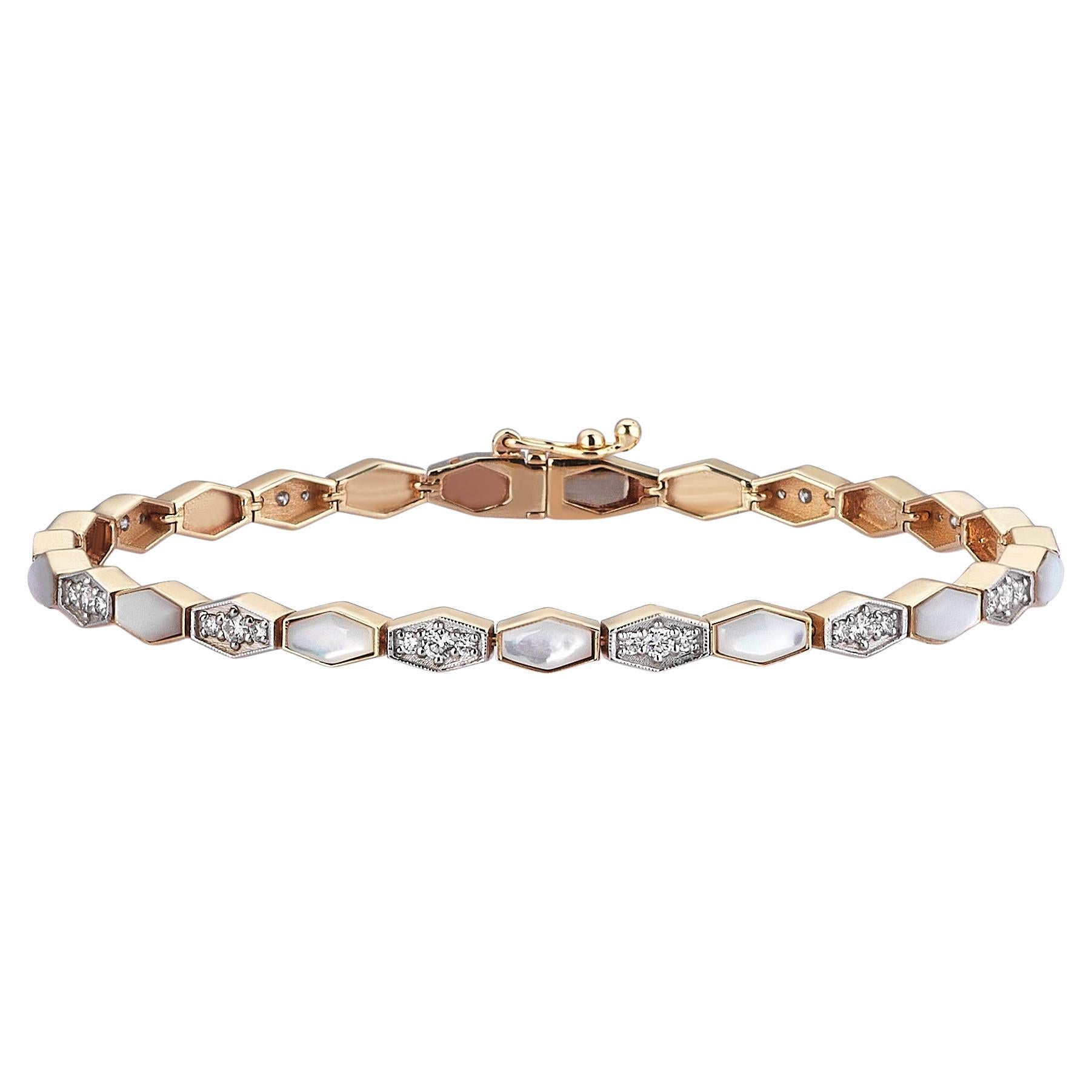 Series Fireball Pearl Baklava Bracelet For Sale