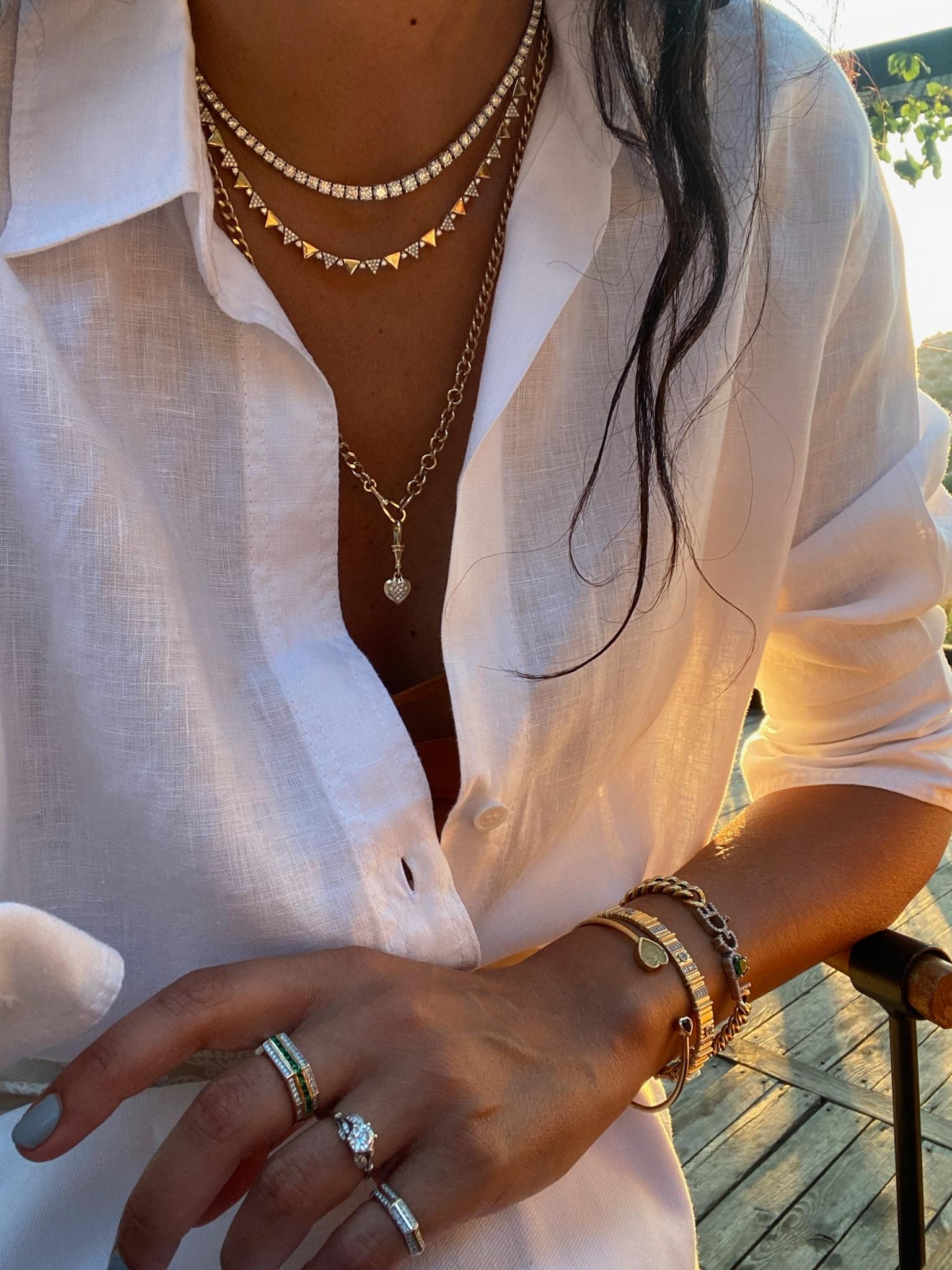 Series Fireball Triangle Diamond Necklace Neuf - En vente à Istanbul, TR