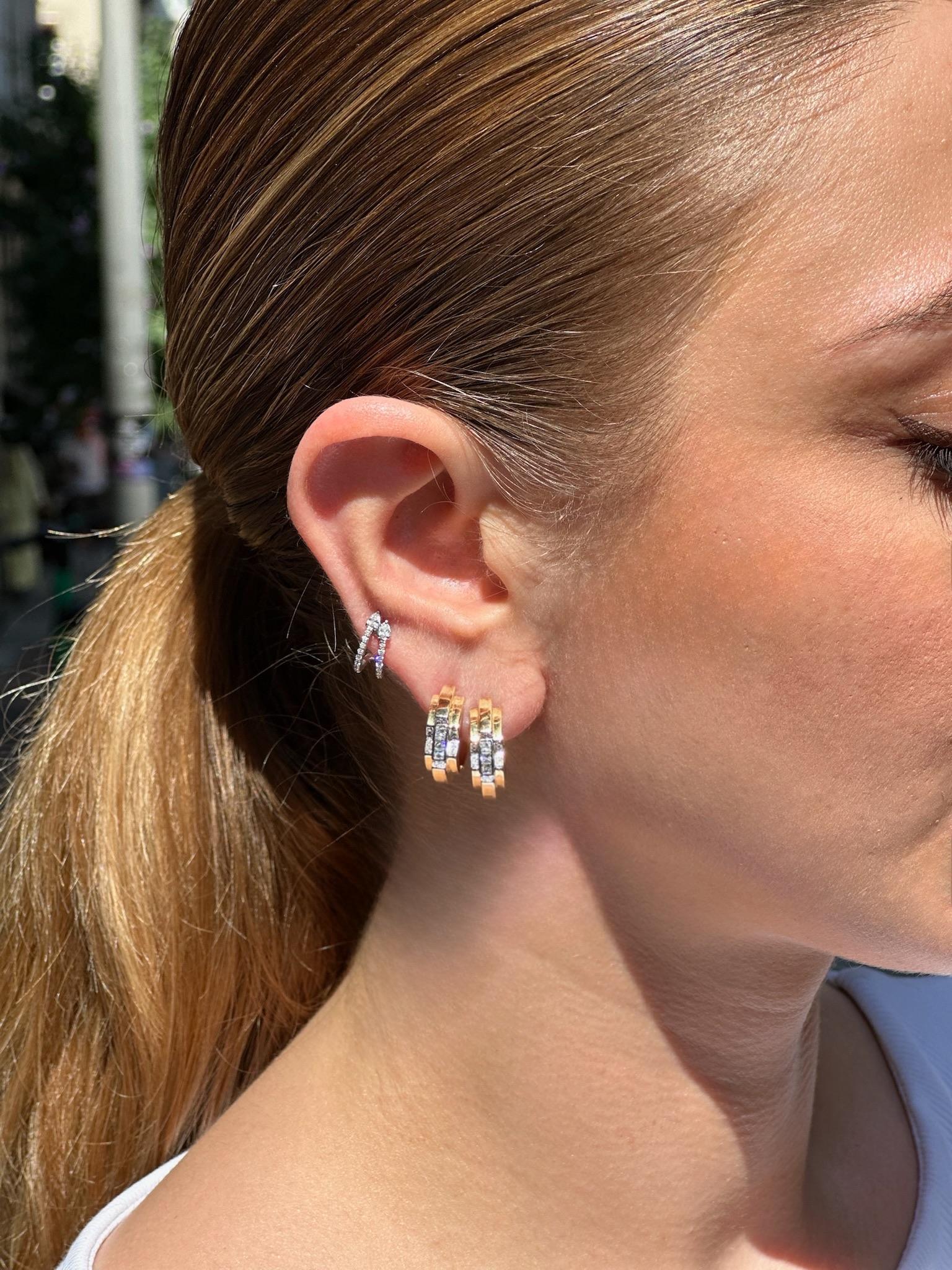 Serie Galaxy Dreifach-Diamant-Ohrringe (Moderne) im Angebot