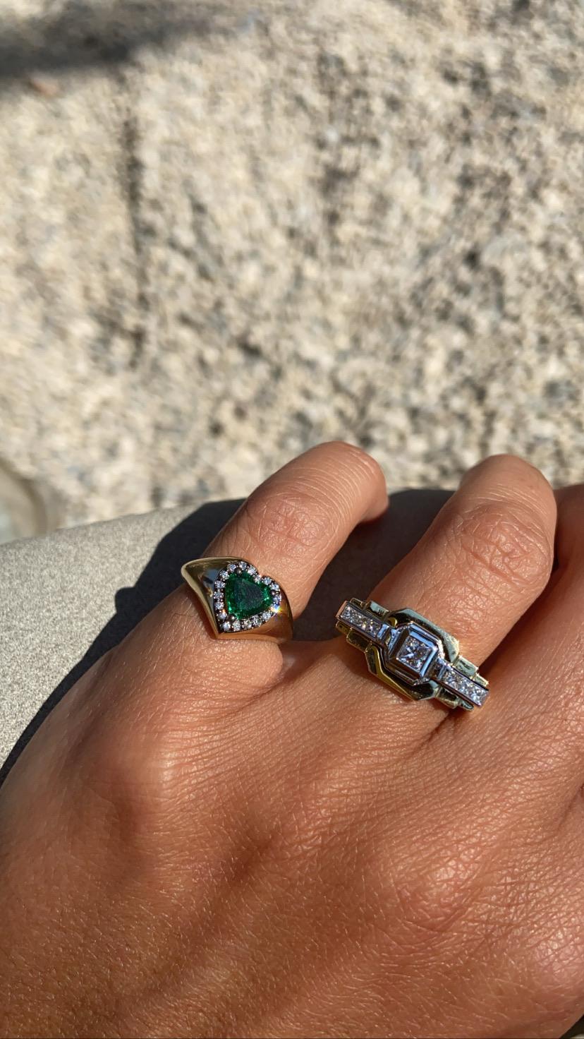 Serie Love Smaragd Herz Diamantring im Zustand „Neu“ im Angebot in Istanbul, TR