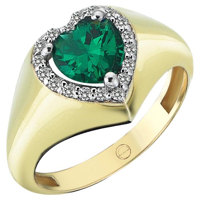 Series Love Emerald Heart Diamond Ring