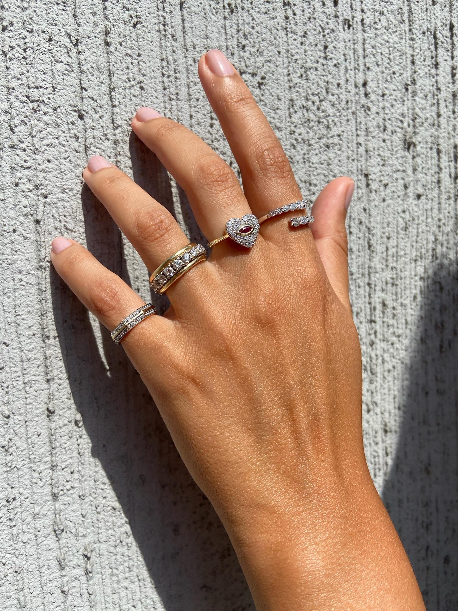 En venta: Serie Amor Corazón Rubí Diamante Anillo  6