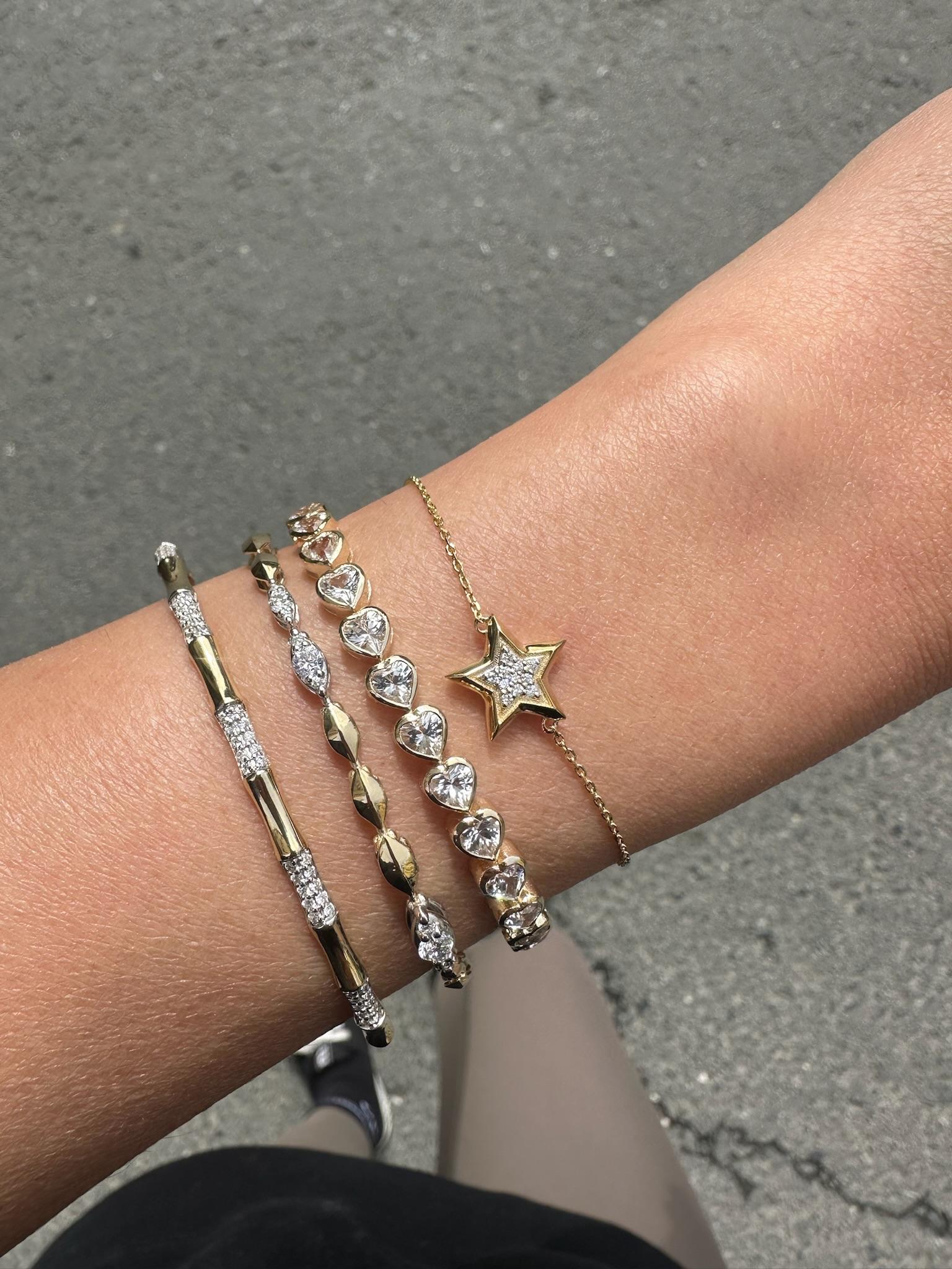 Series Love Bracelet en forme de coeur en saphir rose en vente 3
