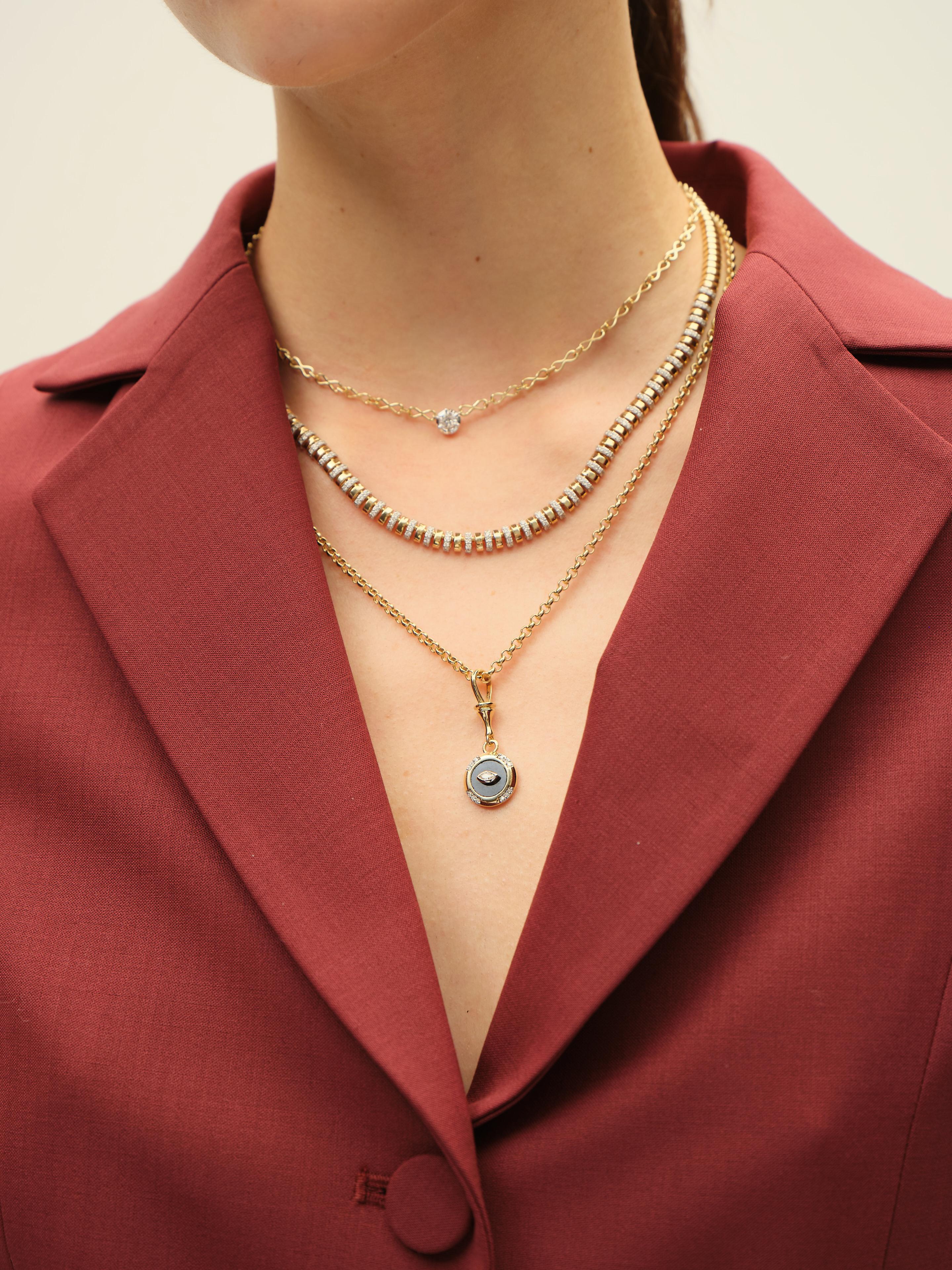 Series Moonlight 1.75ct Diamond Gold Necklace In New Condition For Sale In Istanbul, TR