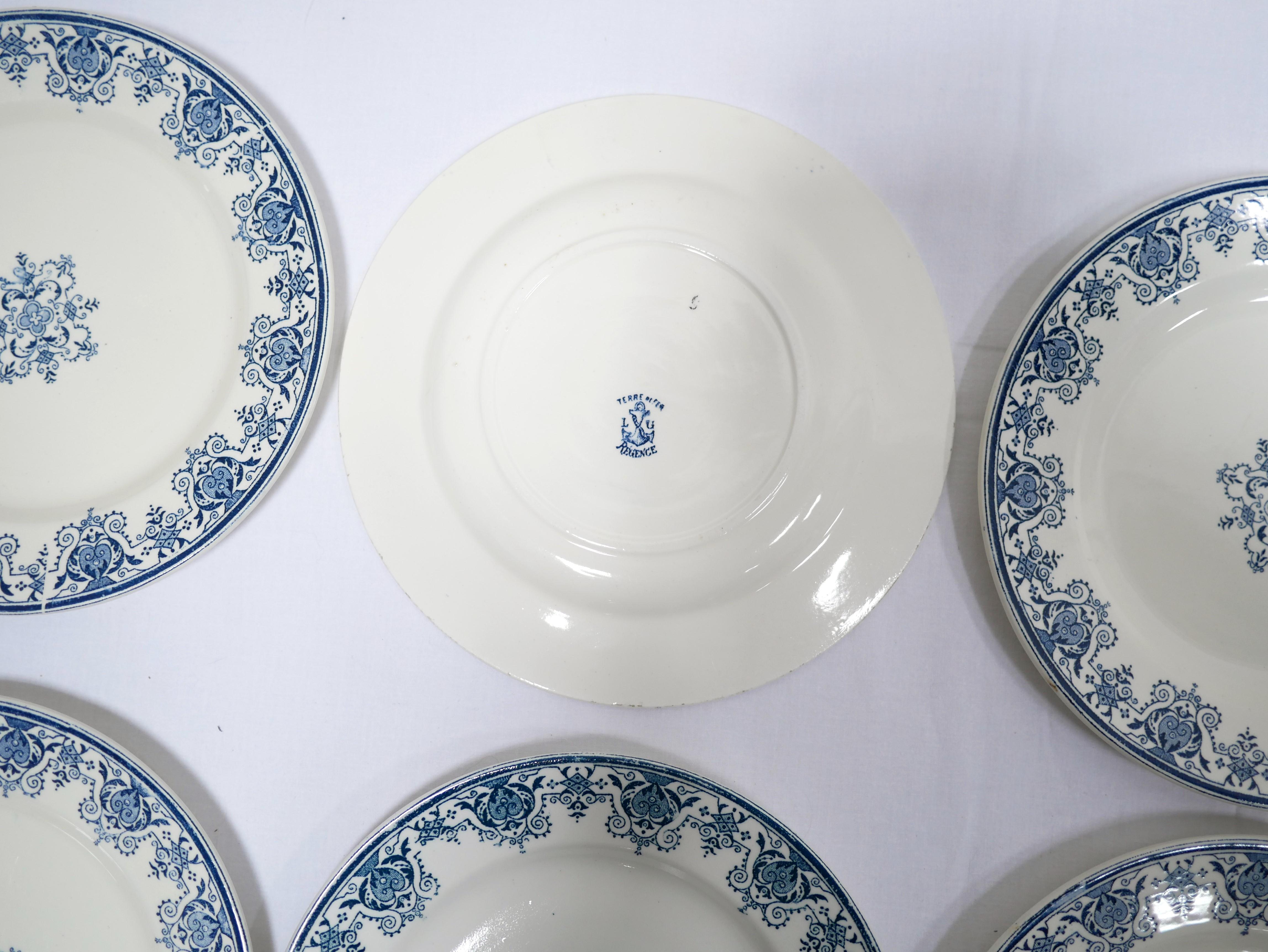 Series of 10 Old Terre De Fer Plates by L.G. for the Clairefontaine Earthenware For Sale 4