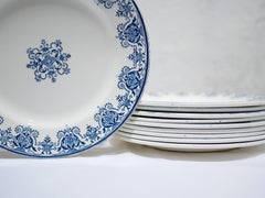 Series of 10 Old Terre De Fer Plates by L.G. for the Clairefontaine Earthenware