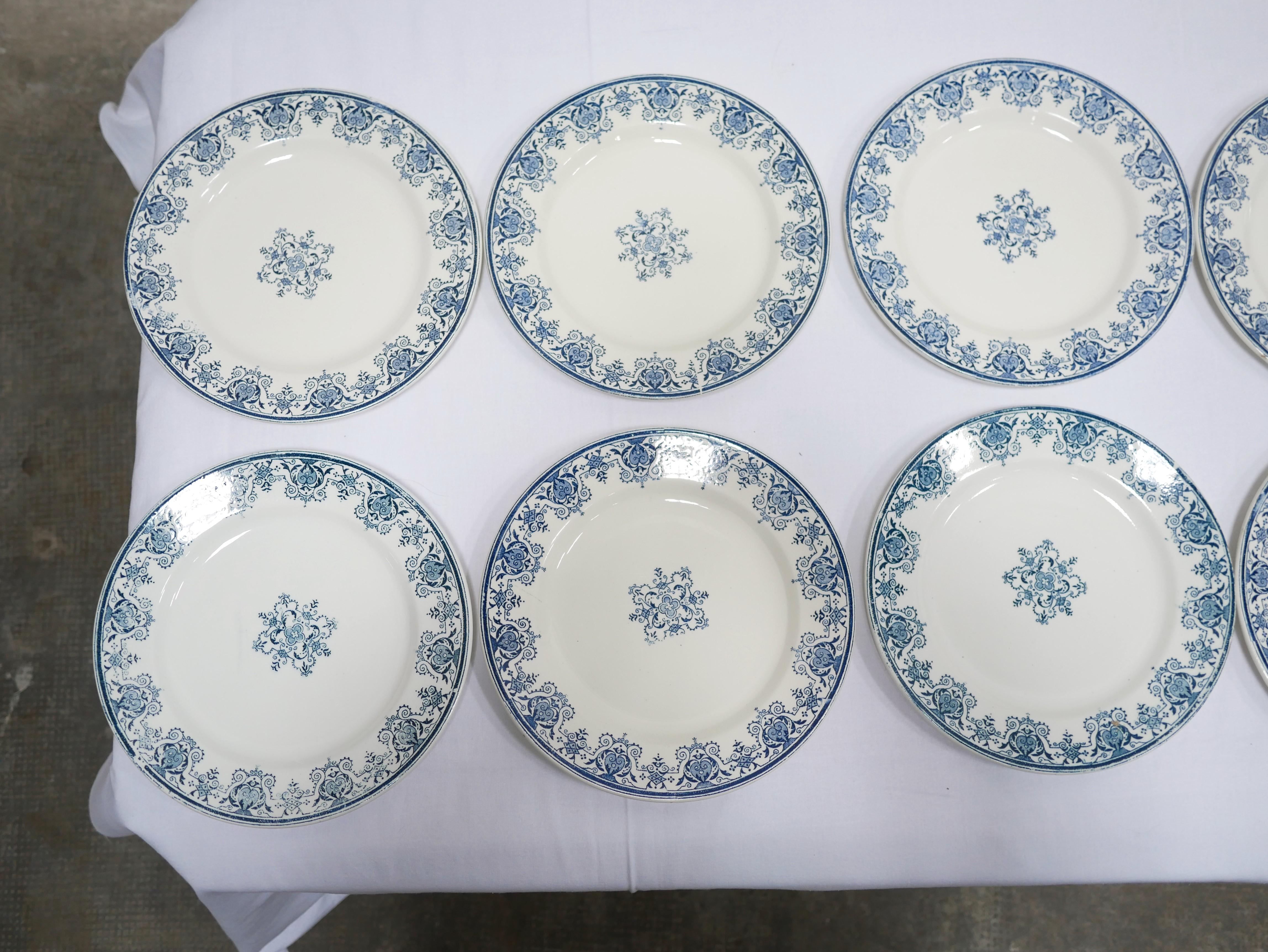 19th Century Series of 10 Old Terre De Fer Plates by L.G. for the Clairefontaine Earthenware For Sale