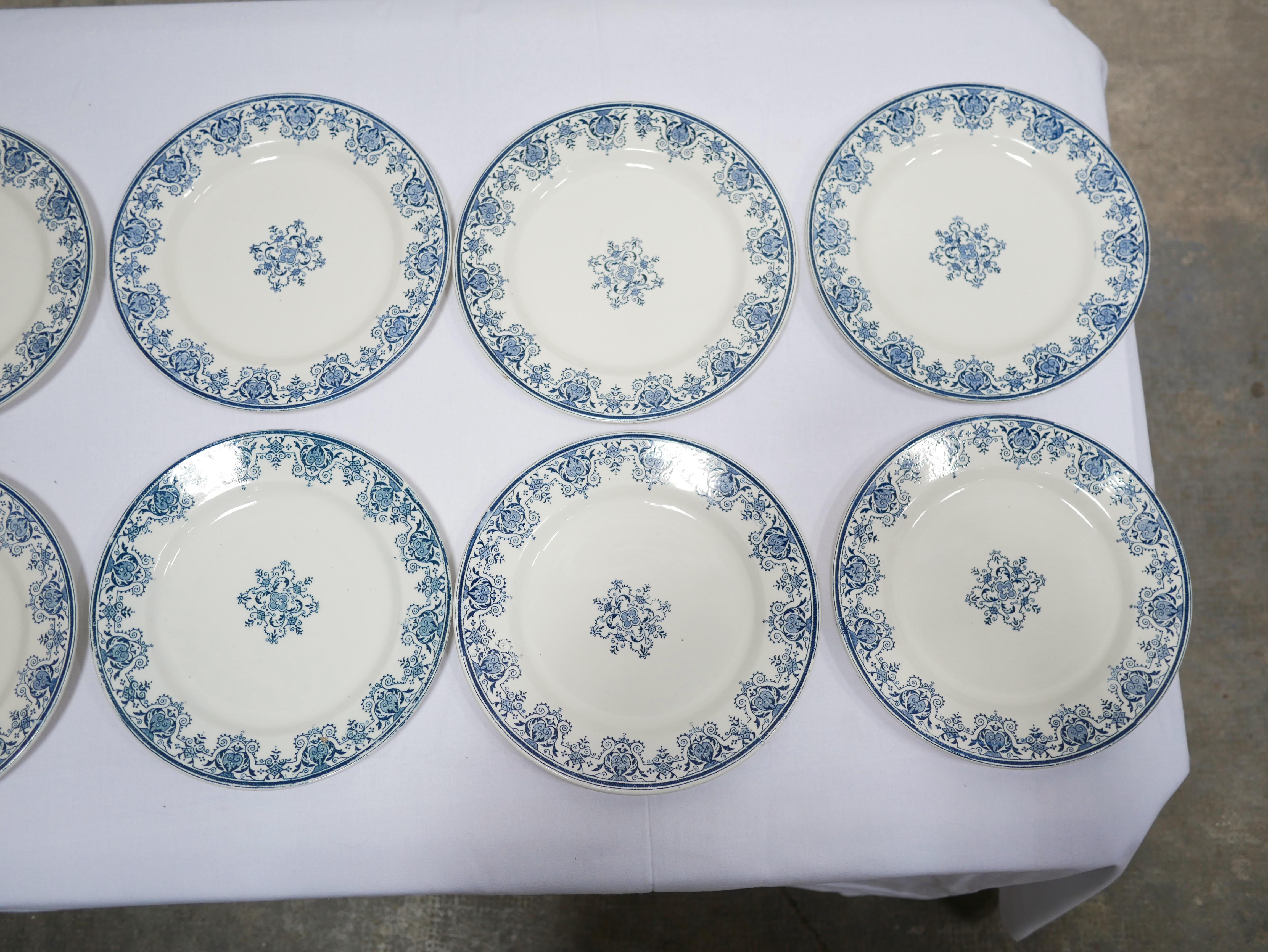 Ceramic Series of 10 Old Terre De Fer Plates by L.G. for the Clairefontaine Earthenware For Sale