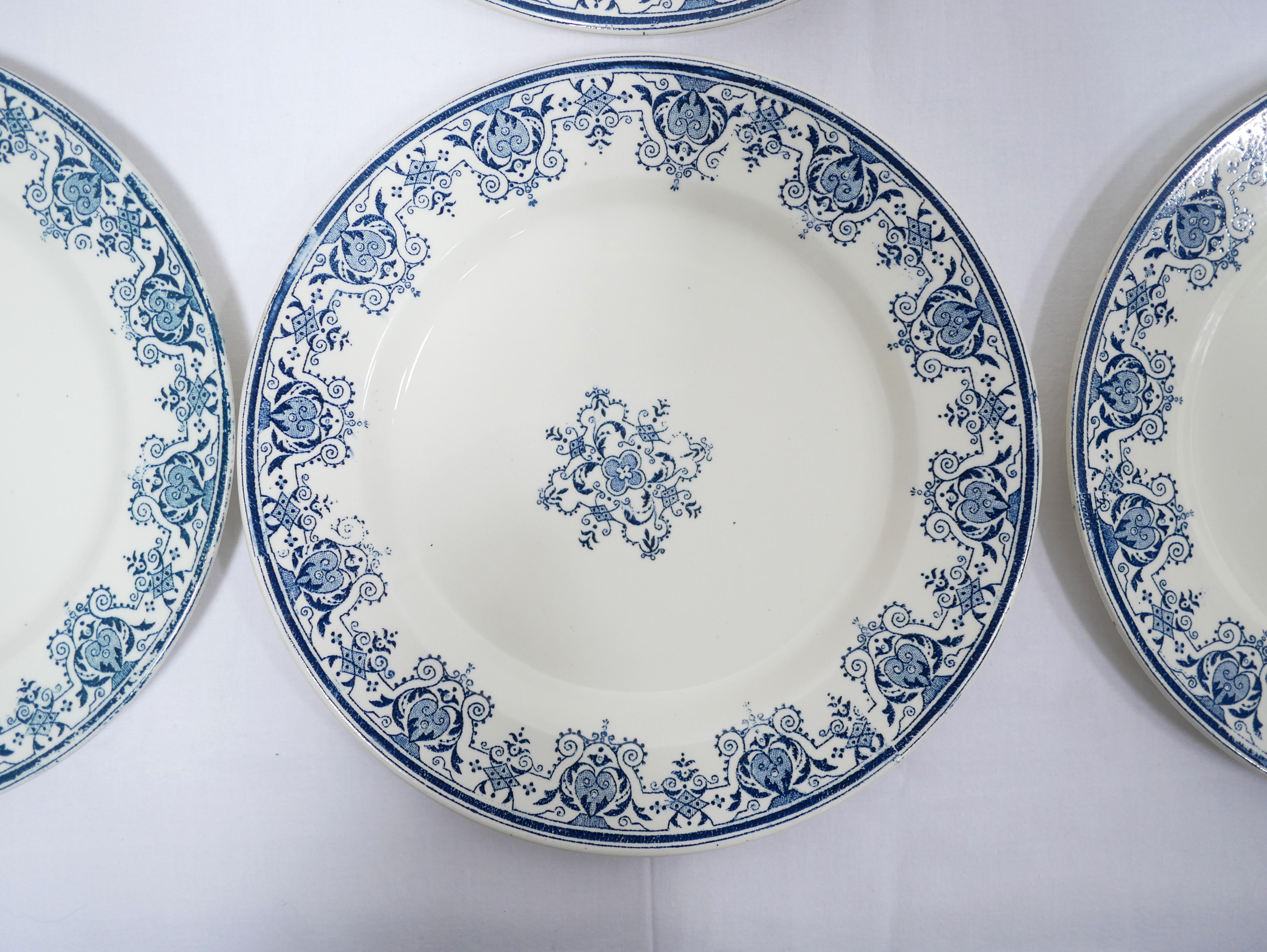 Series of 10 Old Terre De Fer Plates by L.G. for the Clairefontaine Earthenware For Sale 2