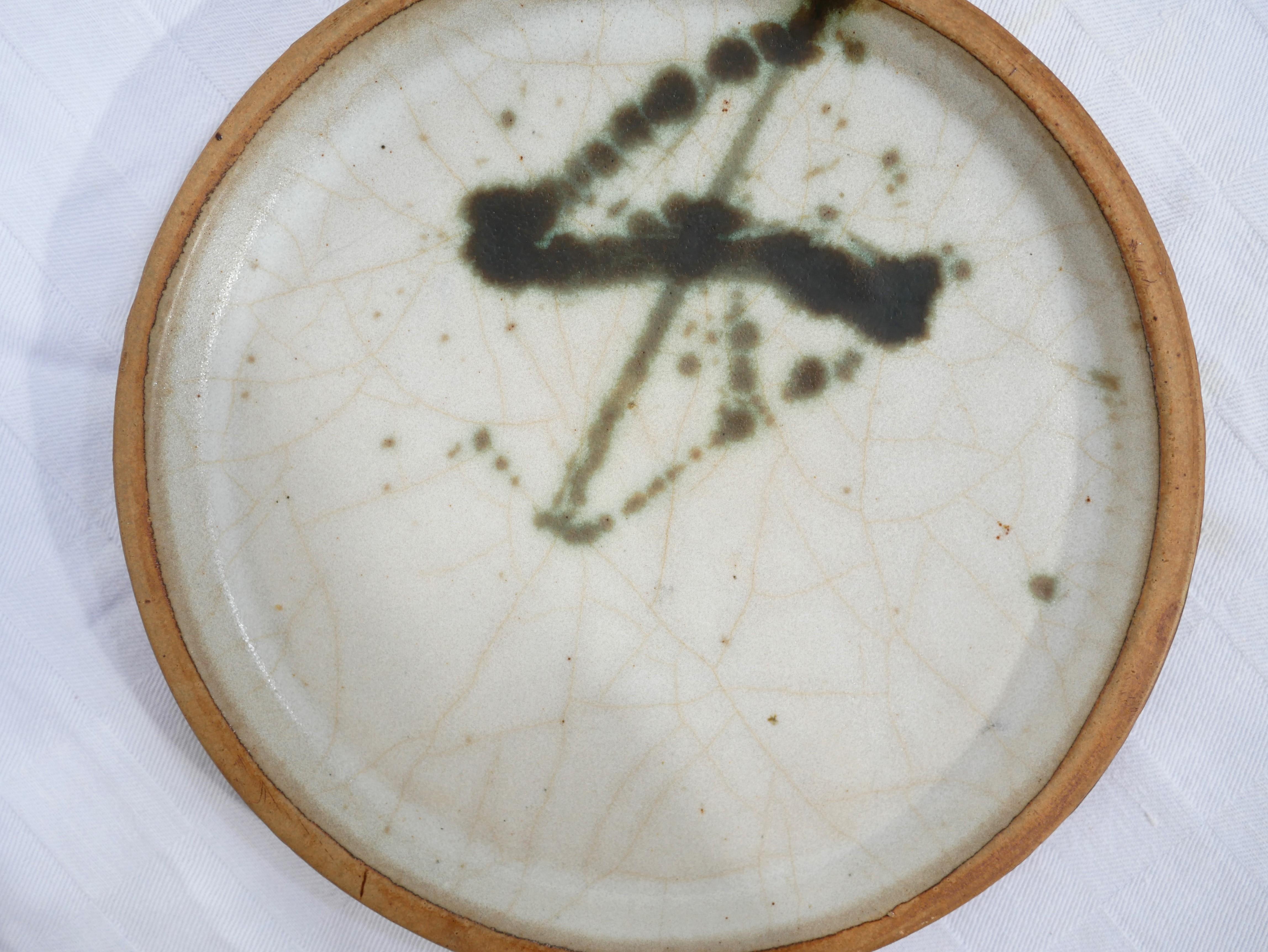 French Series of 10 Sandstone Plates by Madeleine Brault for Poterie De La Colombe