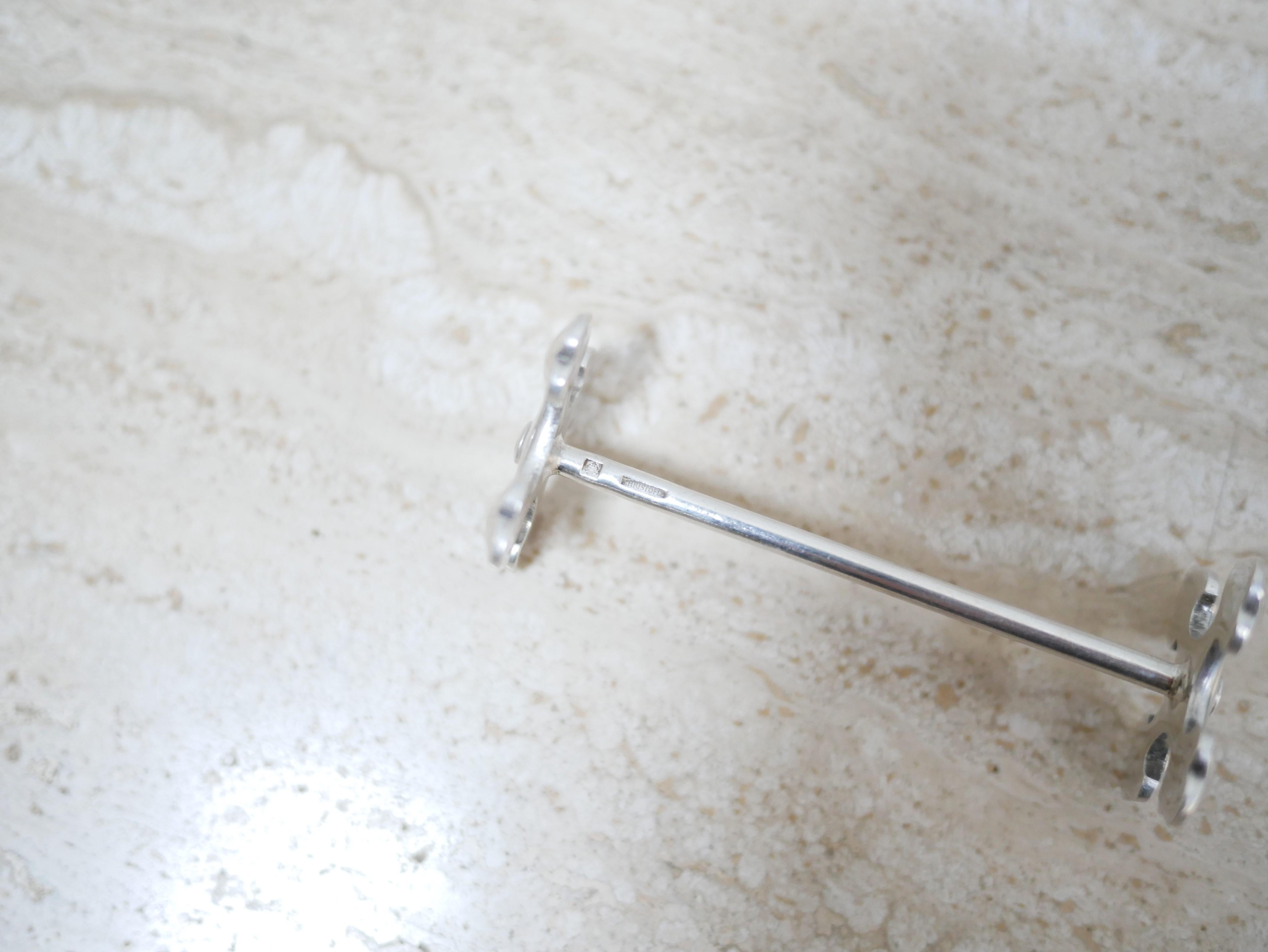 Series of 10 Vintage Knife Rests in Silver Metal Edited by Christofle, Paris In Good Condition In AIGNAN, FR