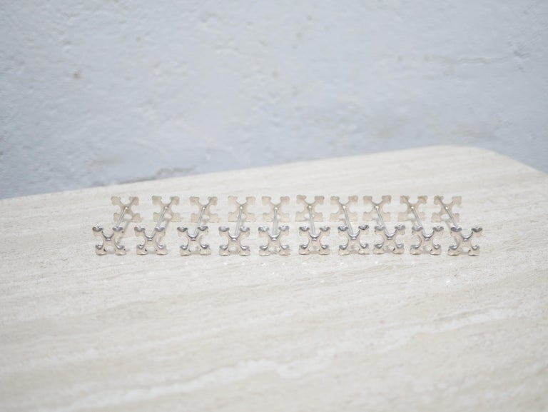 Series of 10 Vintage Knife Rests in Silver Metal Edited by Christofle ...