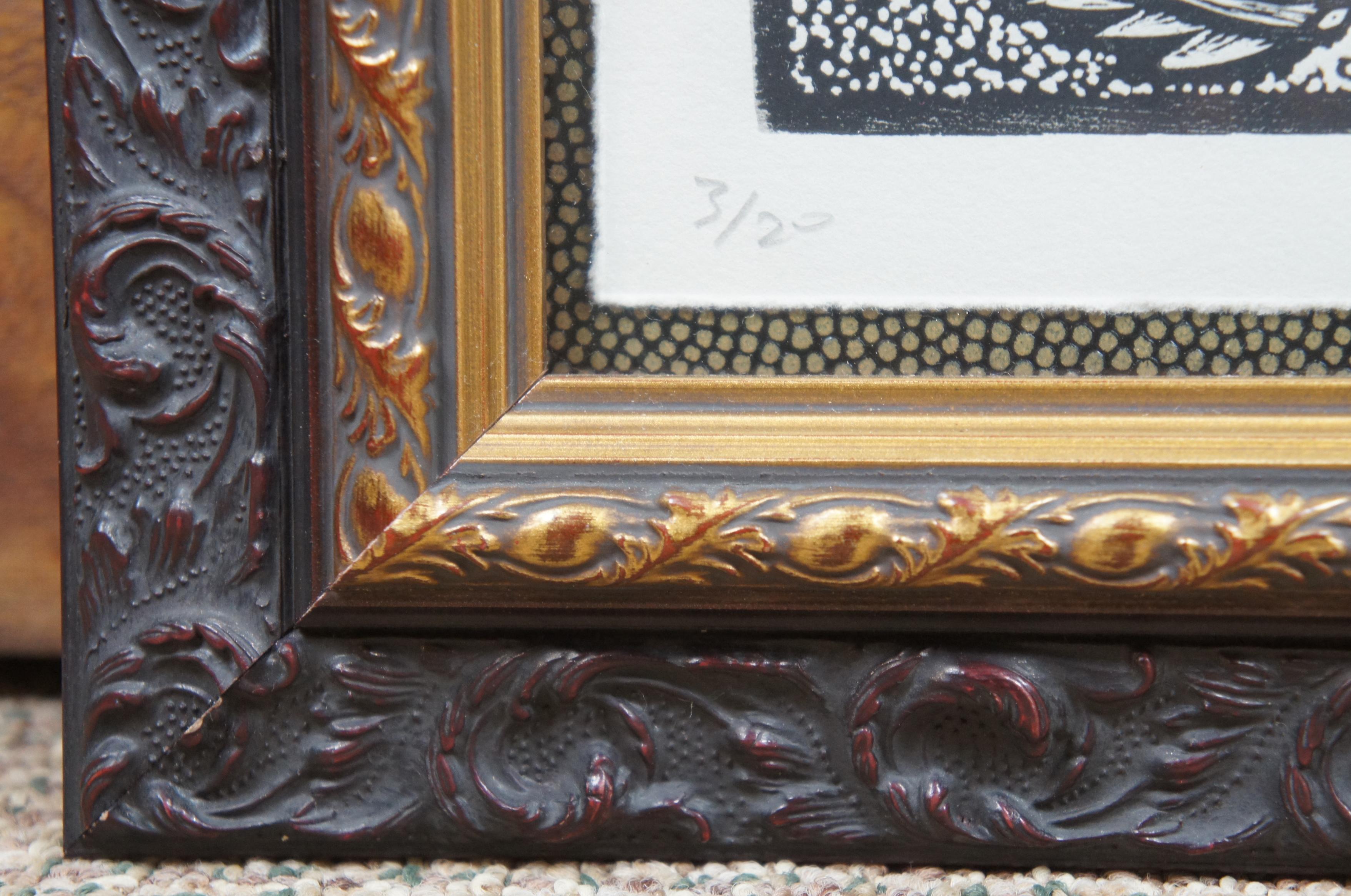 Series of 11 Jay Bolton 1995 Outsider Art Woodcut Exhibit Art Prints 1