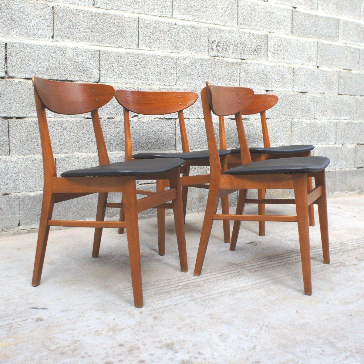 Series of 4 Authentic Scandinavian Chairs Farstrup 210 In Good Condition In Brussels , BE