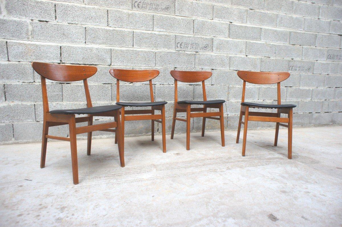 Series of 4 Authentic Scandinavian Chairs Farstrup 210 1