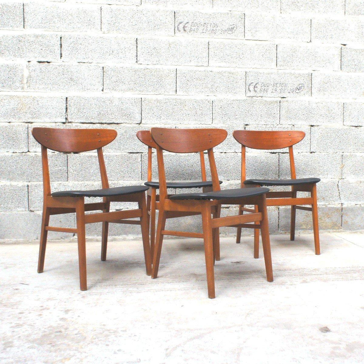 Series of 4 Authentic Scandinavian Chairs Farstrup 210 2