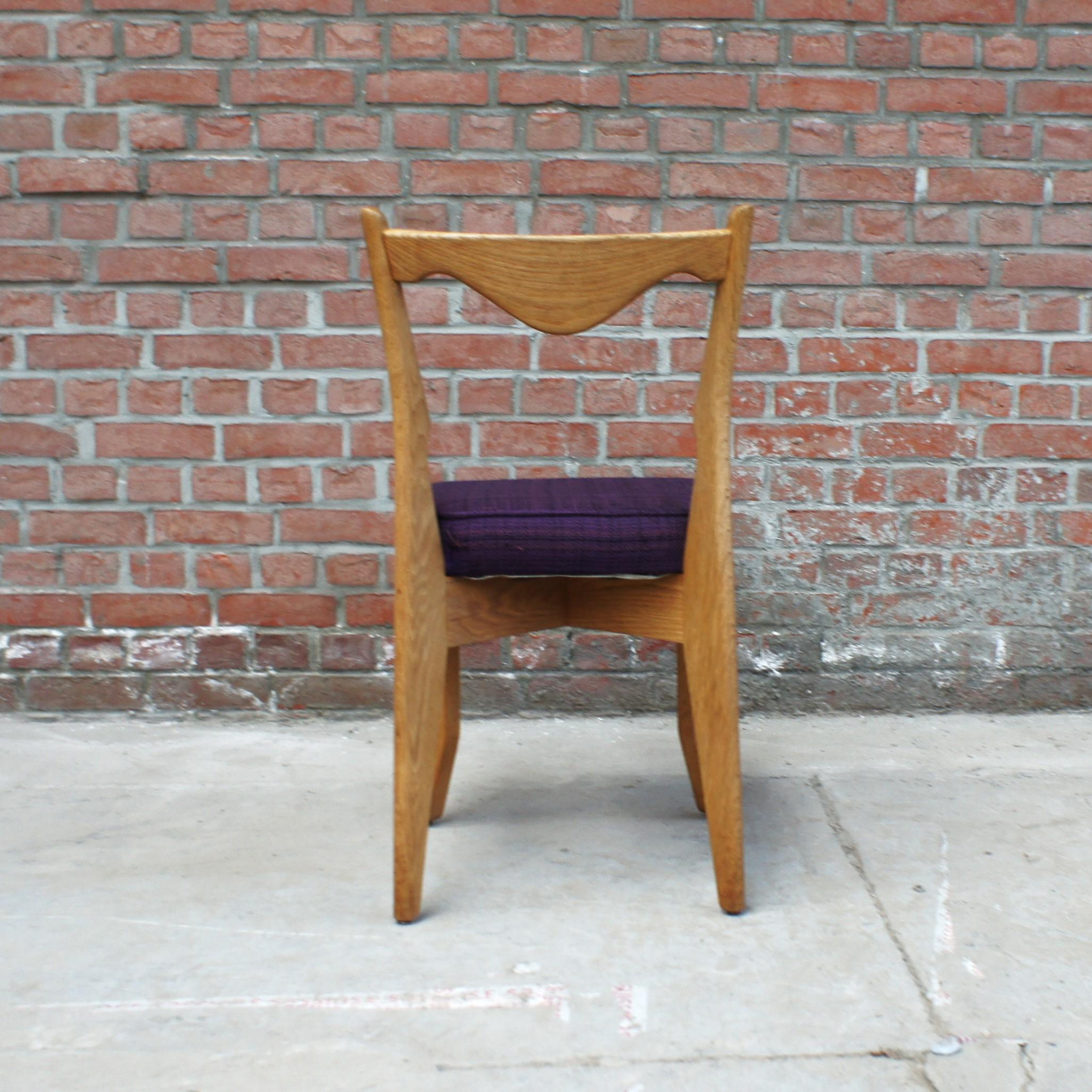 French Series of 4 chairs by Guillerme and Chambron for 