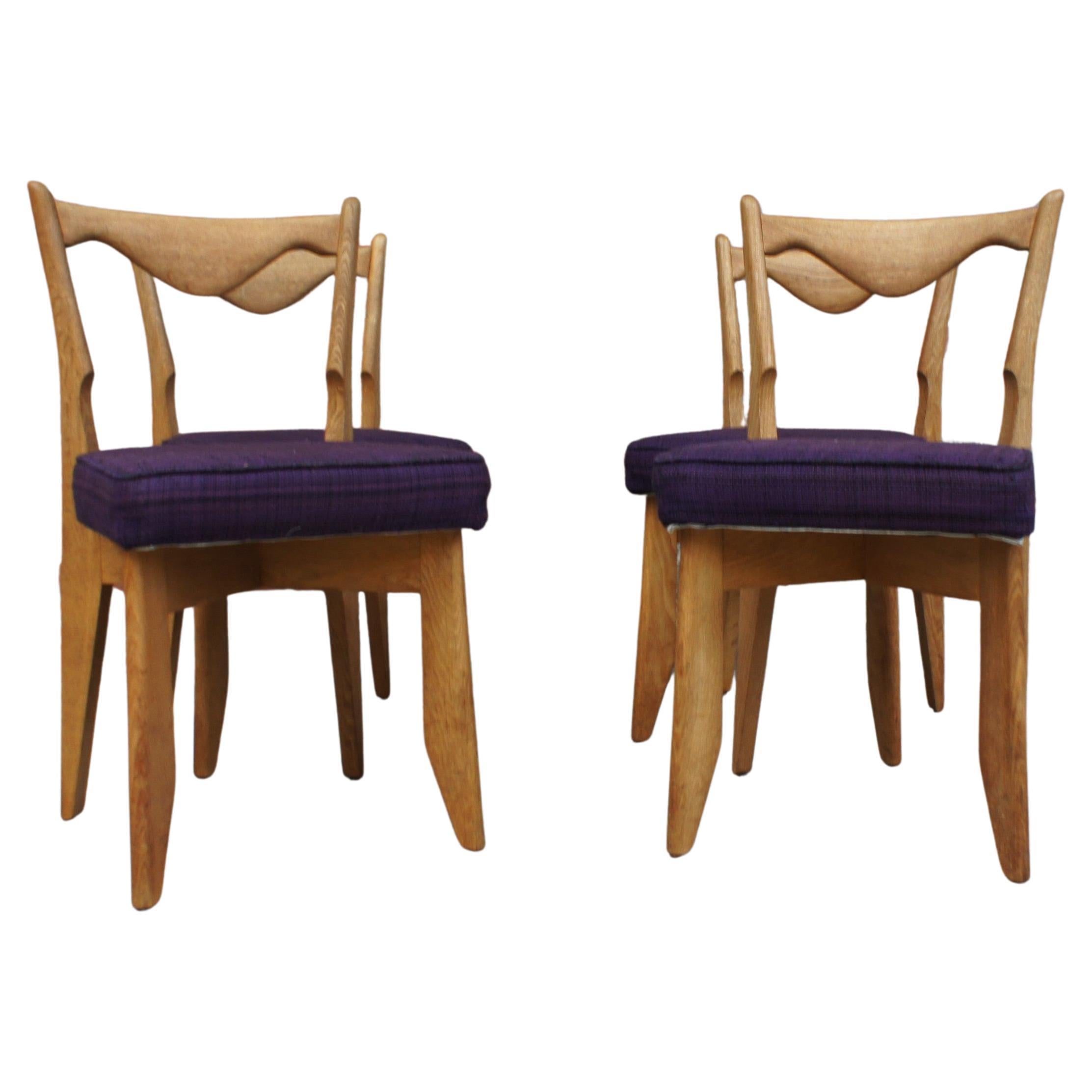 Series of 4 chairs by Guillerme and Chambron for "Votre Maison" 