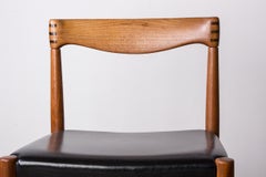Series of 4 Danish Chairs in Oak and Black Leatherette by Henry Walter Klein for