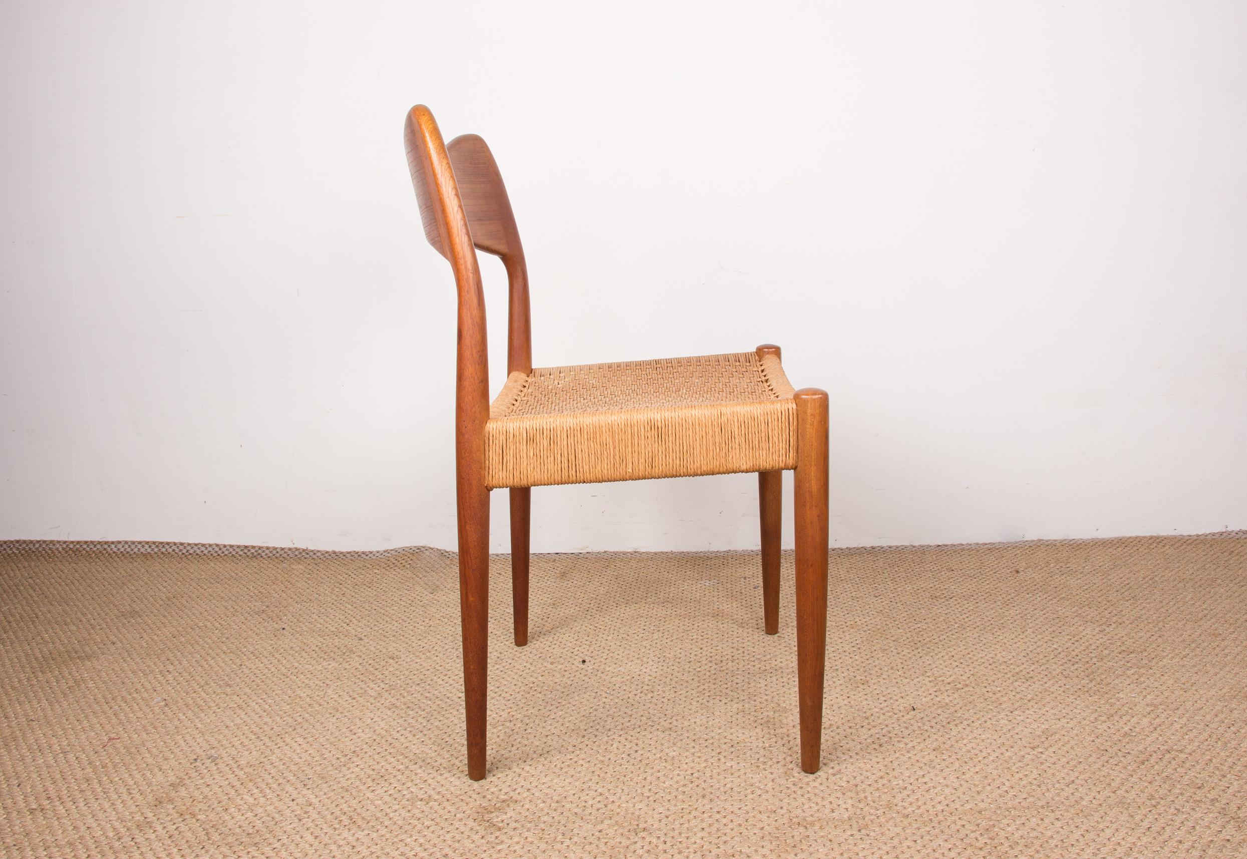 Series of 4 Danish Teak and Cordage chairs by Arne Hovmand Olsen 1960. For Sale 1