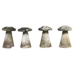 Series of 4 English stadle stones early 19th century. Limestone H75 cm