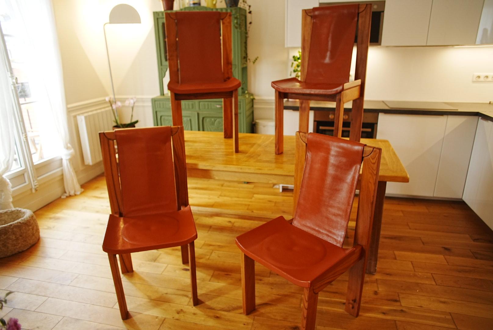 Serie von 4 Stühlen von Luigi Gorgoni für Roche Bobois - 1970er Jahre (20. Jahrhundert) im Angebot
