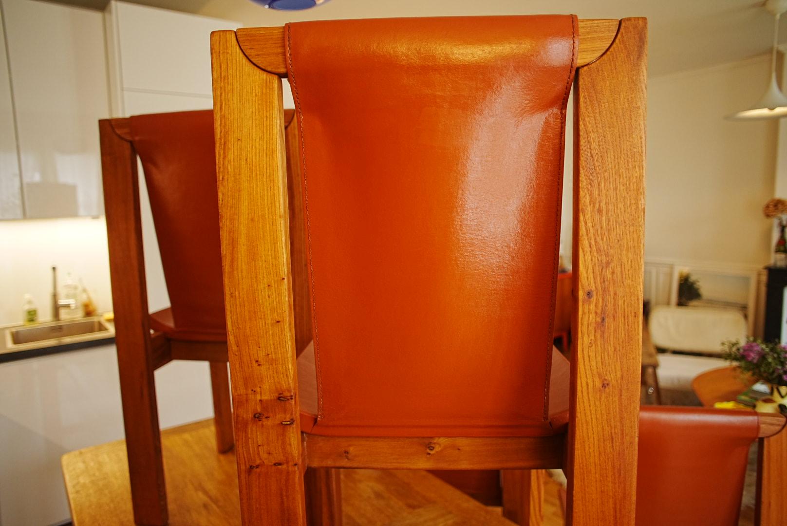 Serie von 4 Stühlen von Luigi Gorgoni für Roche Bobois - 1970er Jahre (Leder) im Angebot