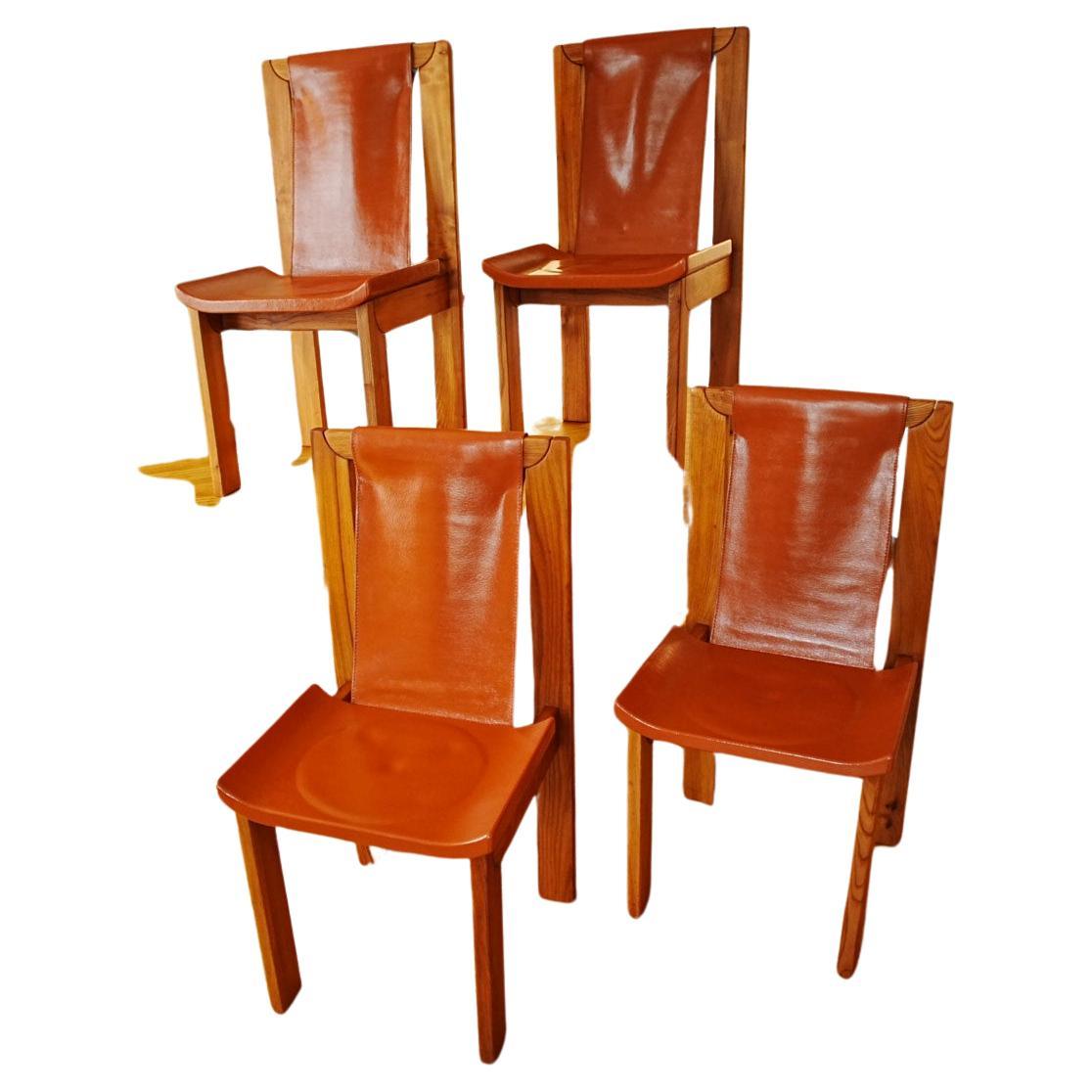 Serie de 4 sillas Luigi Gorgoni para Roche Bobois - Años 70