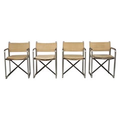 Serie de 4 sillones tubulares, años 70
