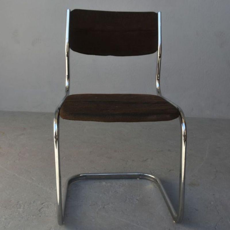 20th Century Series of 4 Vintage Tubular Chairs, 70s For Sale