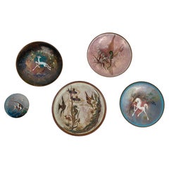 Vintage Series of 5 plates in enamel