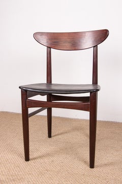 Série de 6 chaises danoises en bois de rose et Skai par Dyrlund, 1960